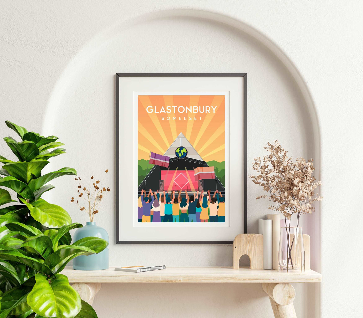 Glastonbury Festival Print, Somerset Music Wall Art Typelab