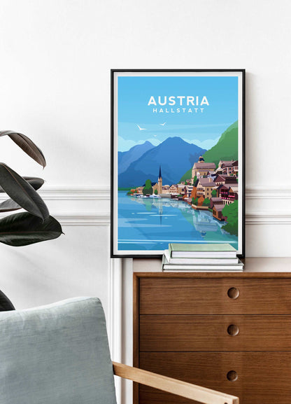 Hallstatt Village, Austria Travel Print Typelab