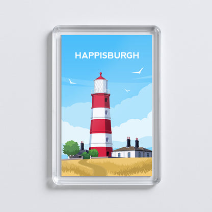 Happisburgh Lighthouse Fridge Magnet | Norfolk England Travel Gift