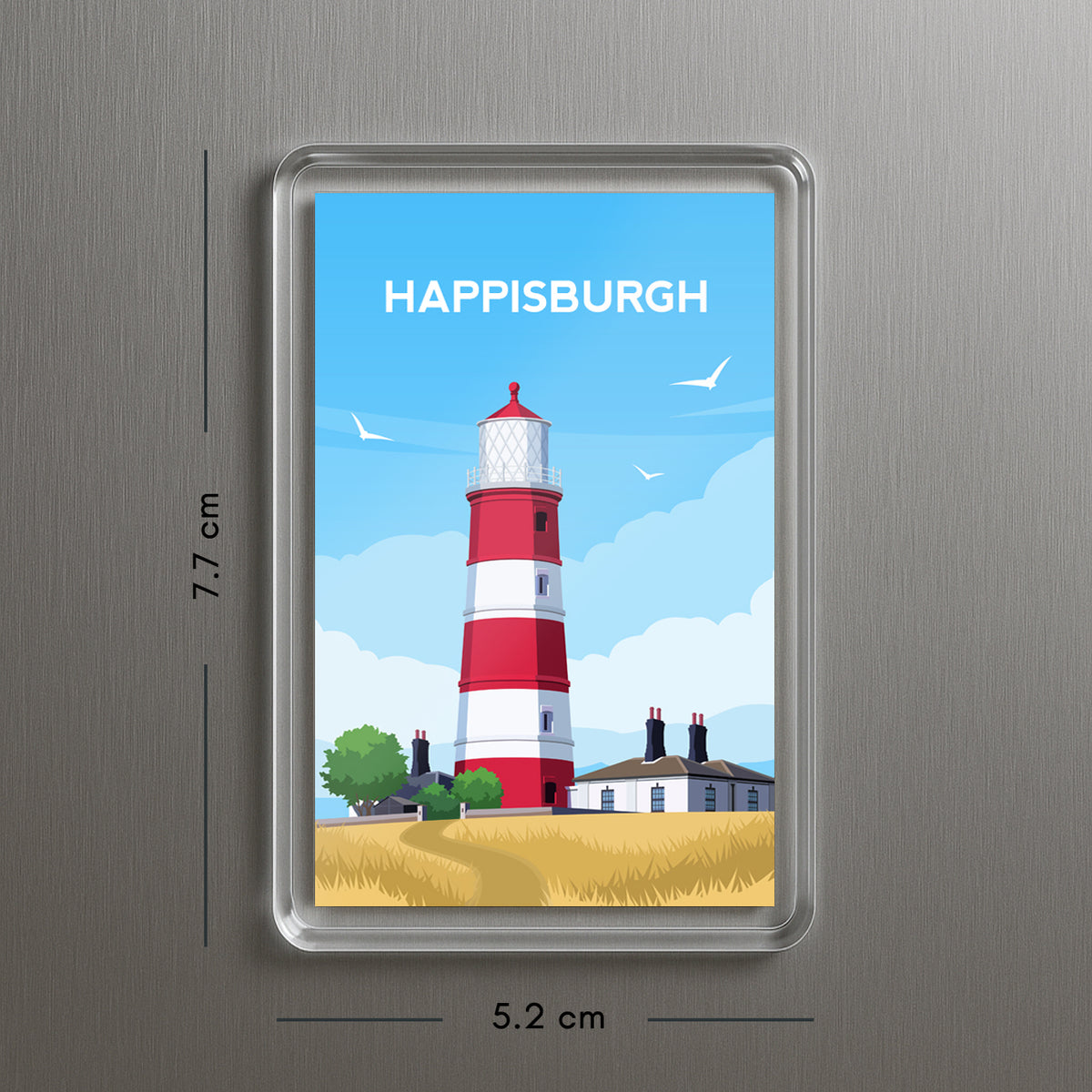 Happisburgh Lighthouse Fridge Magnet | Norfolk England Travel Gift