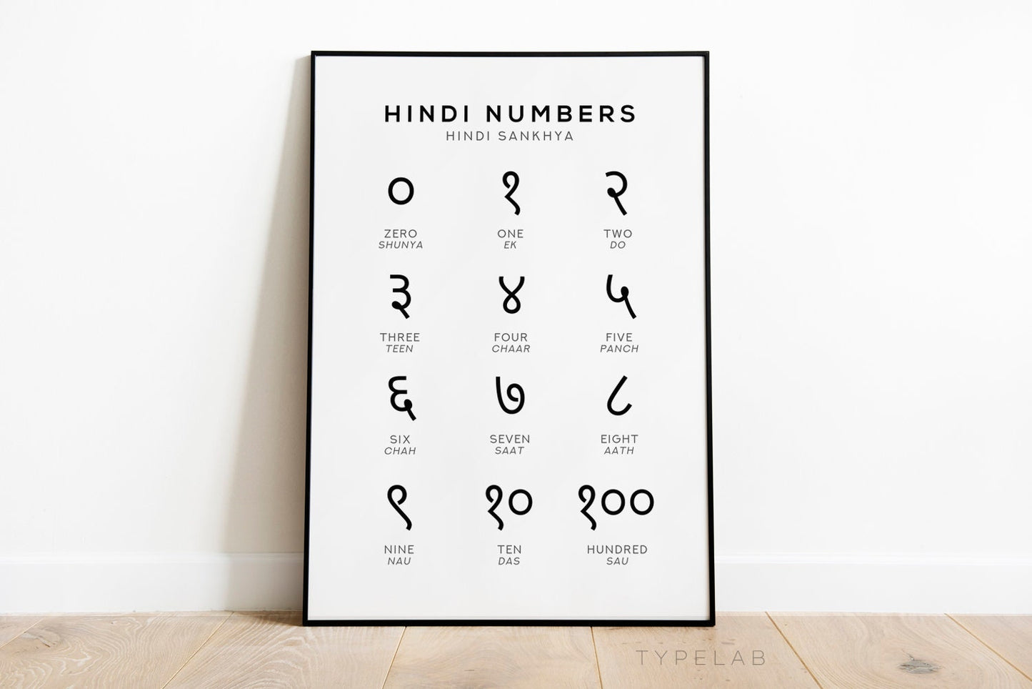 Hindi Alphabet and Number Print Set of 2 Typelab