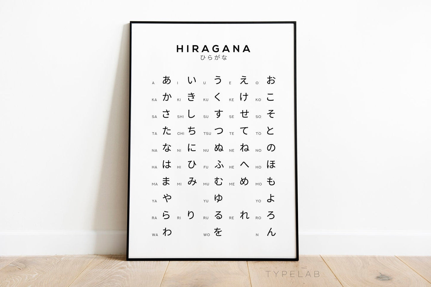 Hiragana And Katakana Japanese Alphabet Print Set of 2 Typelab