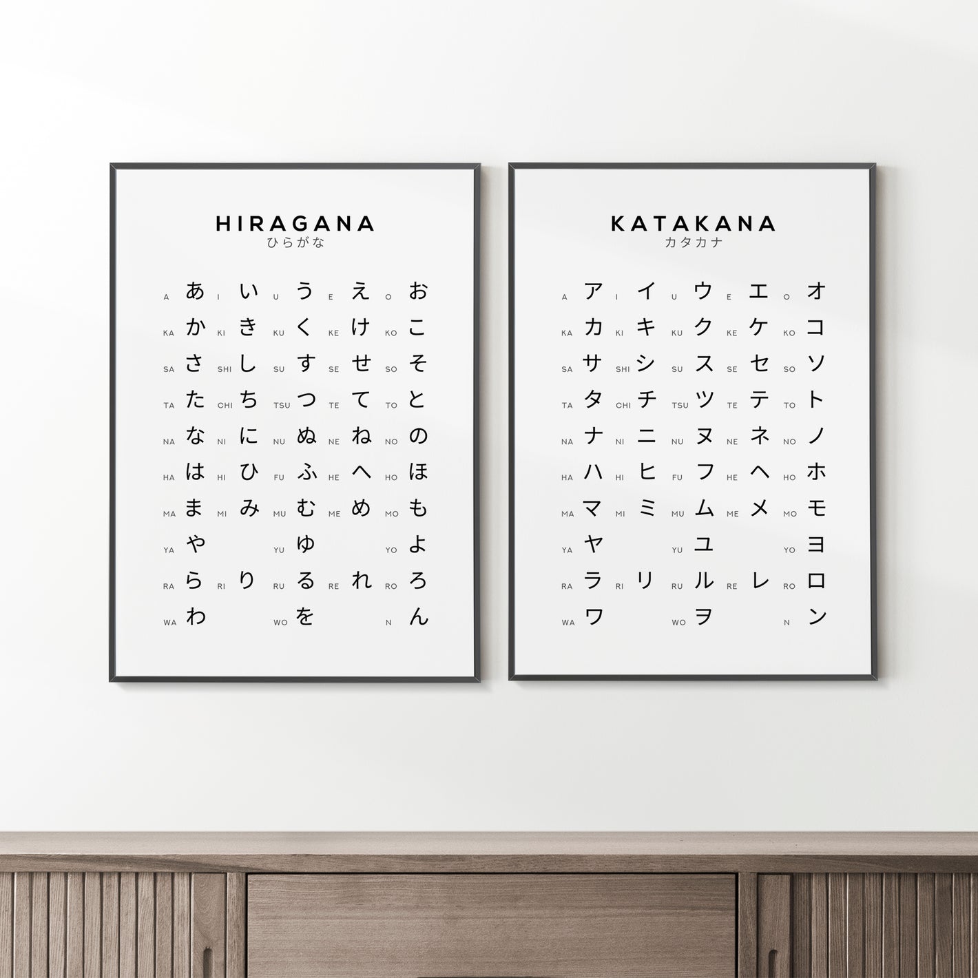 Hiragana and Katakana Japanese Alphabet Print Set of 2 by Typelab