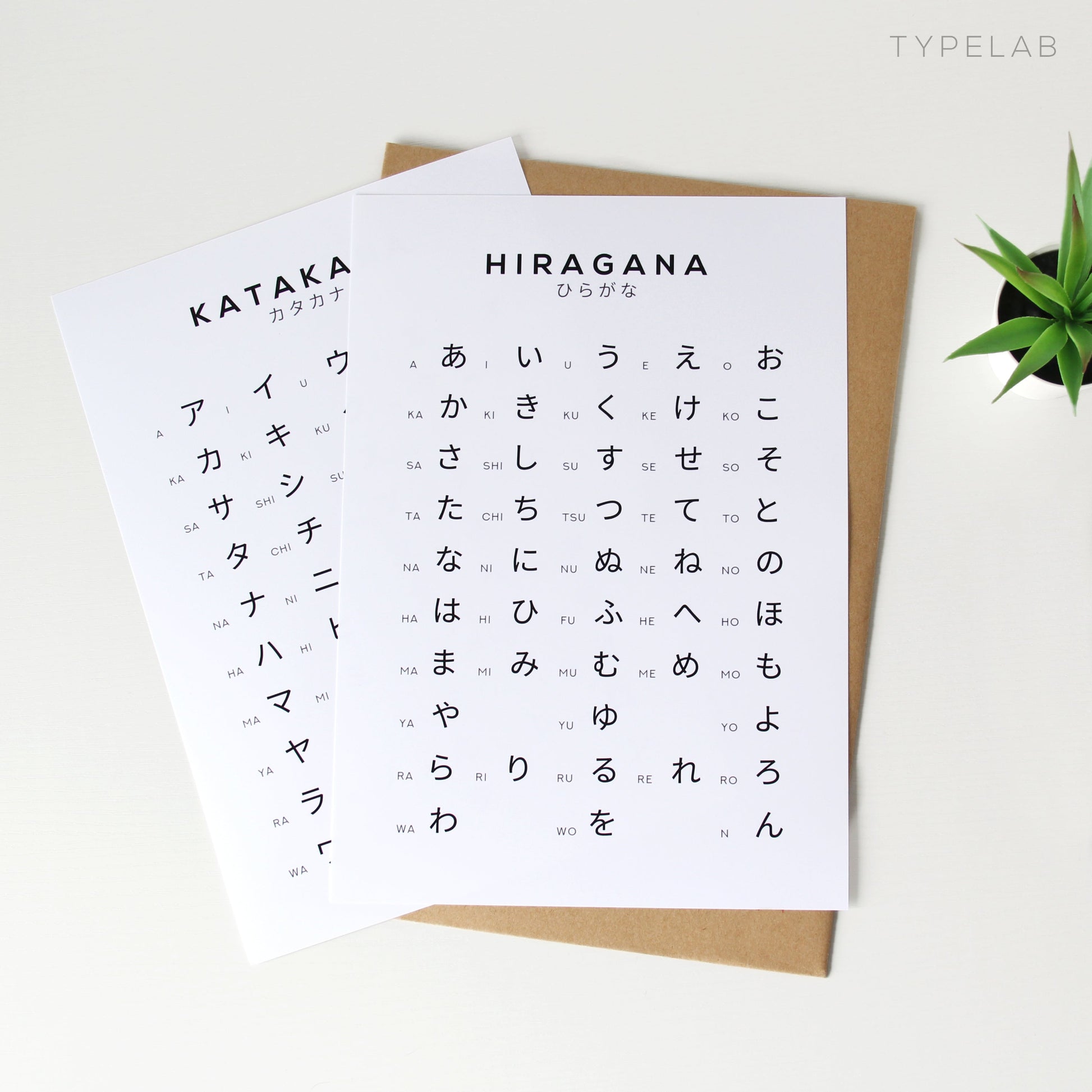 Japanese Alphabet and Number Print Set of 3 Typelab