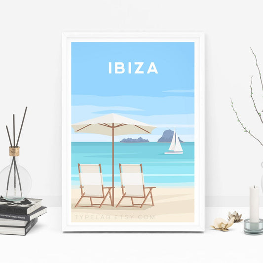 Ibiza, Spain Travel Print Typelab