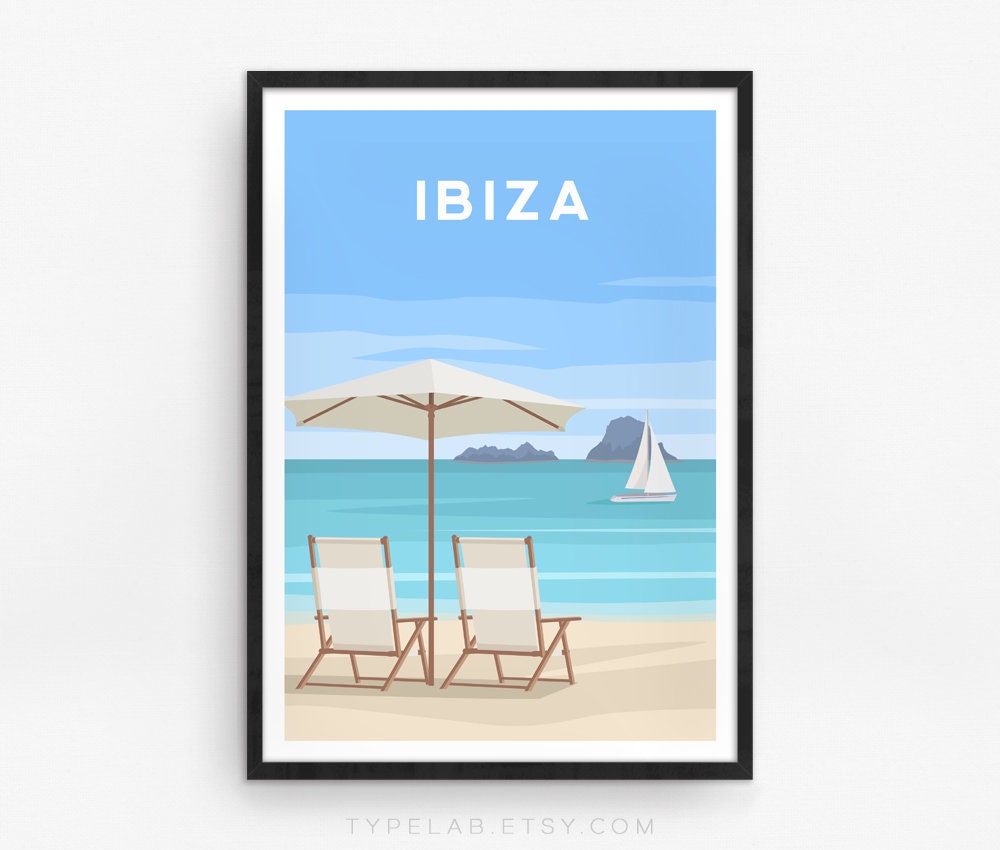 Ibiza, Spain Travel Print Typelab