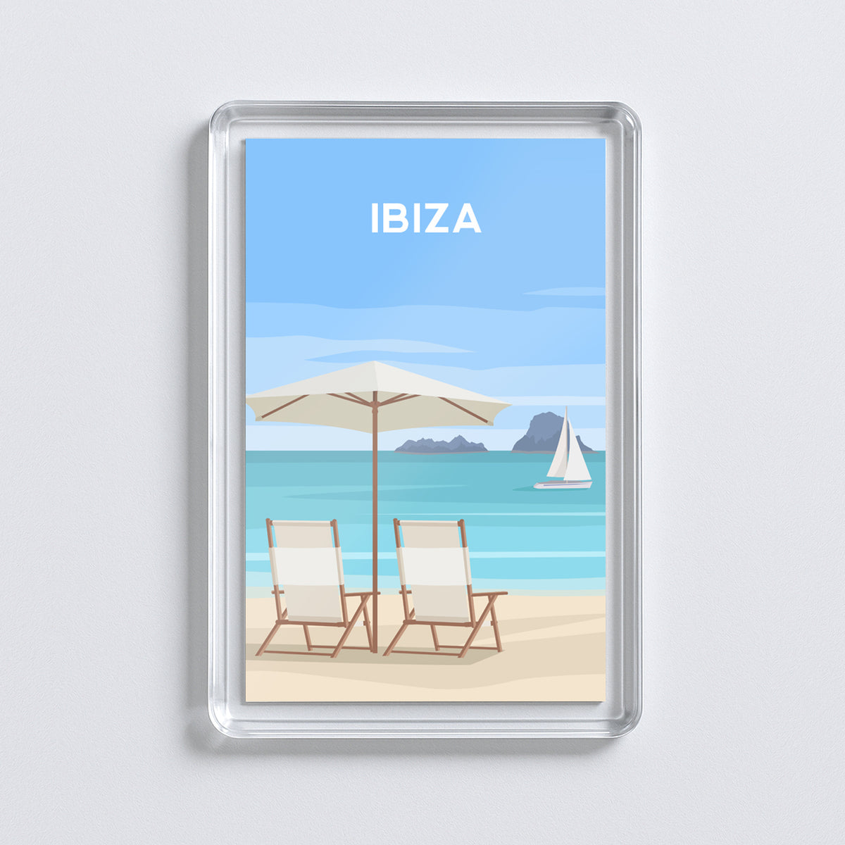 Ibiza Spain Beach Fridge Magnet | Balearic Island Travel Gift