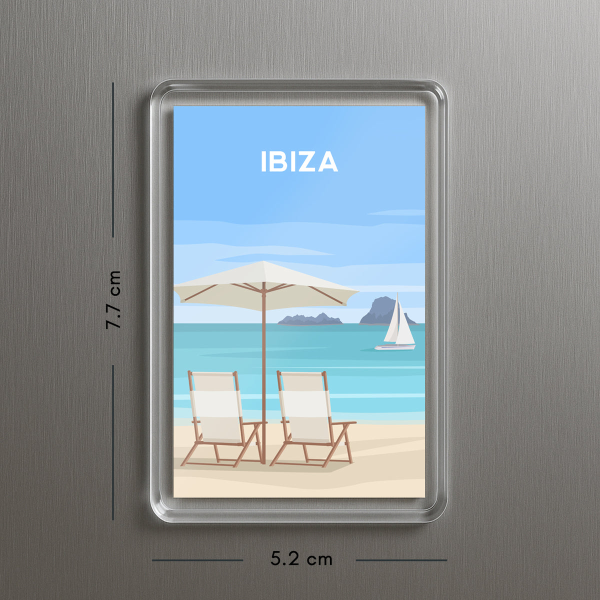 Ibiza Spain Beach Fridge Magnet | Balearic Island Travel Gift