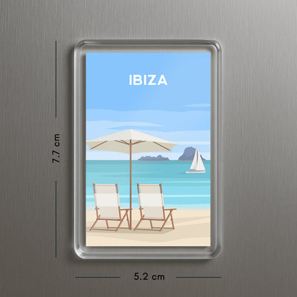 Ibiza Spain Beach Fridge Magnet | Balearic Island Travel Gift