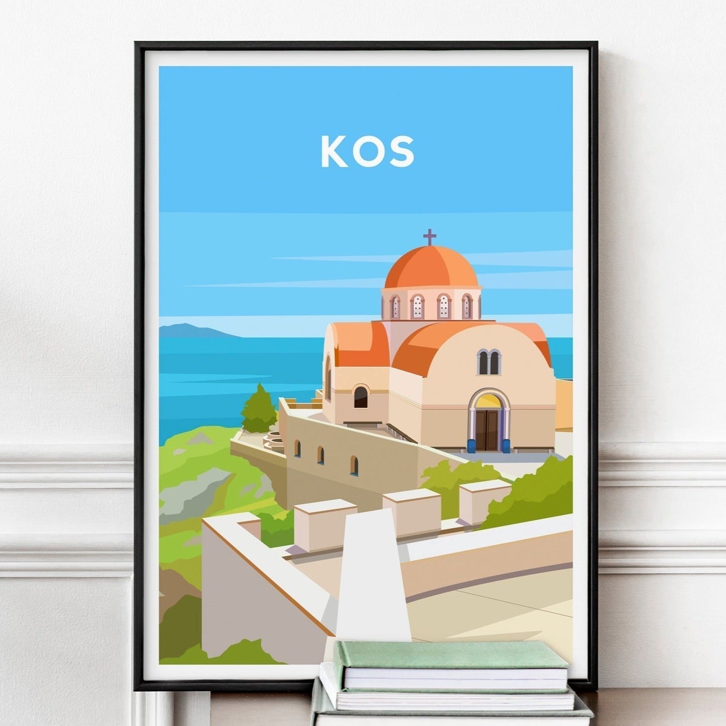 Kos Greece Print, Greek Travel Wall Art Typelab
