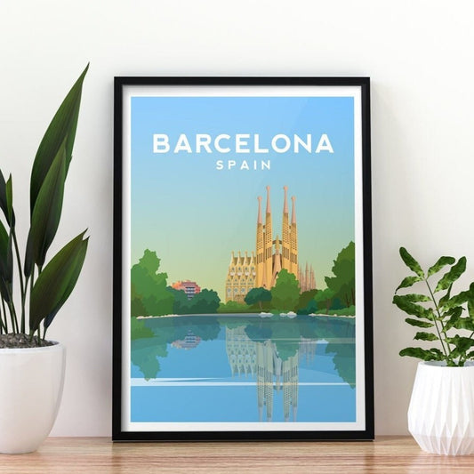 La Sagrada Familia, Barcelona Spain Travel Print Typelab