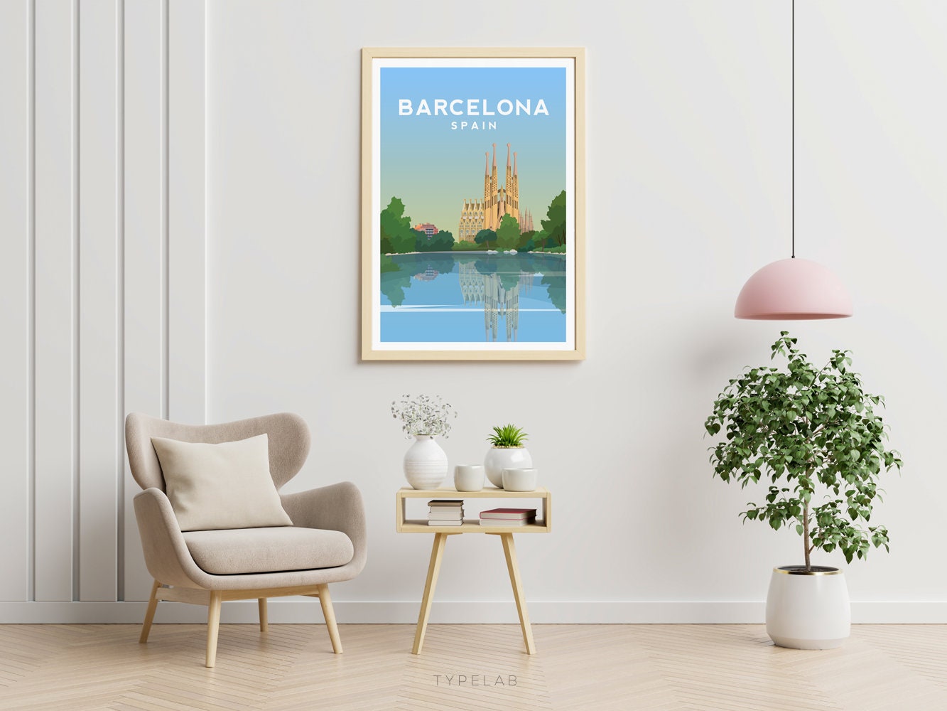 La Sagrada Familia, Barcelona Spain Travel Print Typelab