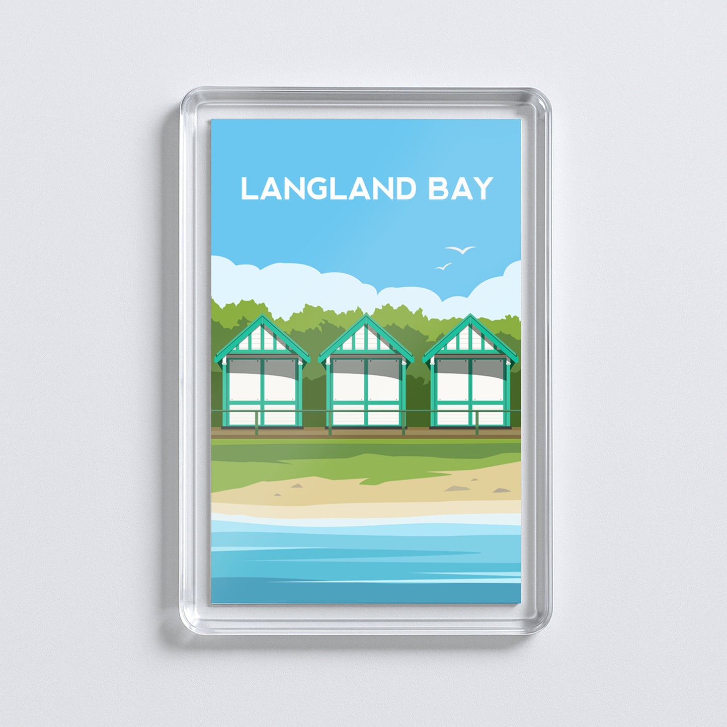 Langland Bay Fridge Magnet | Welsh Souvenir | Gower Travel Gift