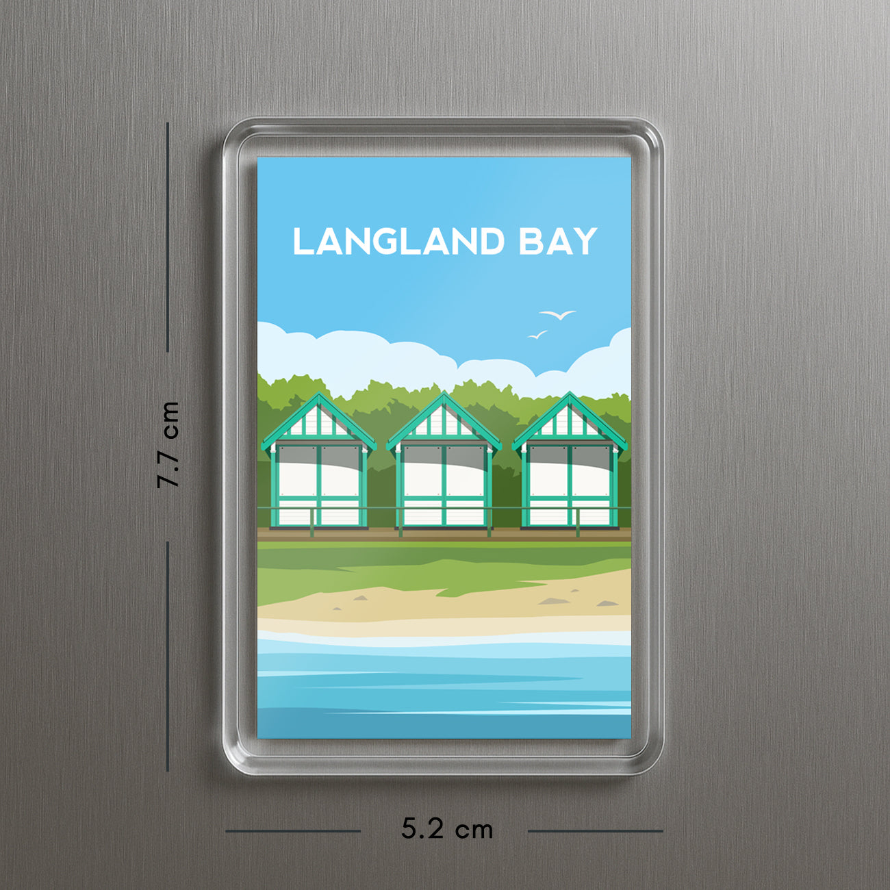 Langland Bay Fridge Magnet | Welsh Souvenir | Gower Travel Gift