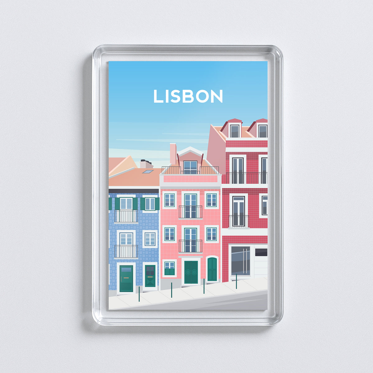 Lisbon City Fridge Magnet | Tiled Houses Portugal Travel Gift