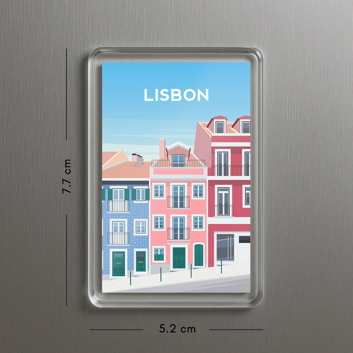 Lisbon City Fridge Magnet | Tiled Houses Portugal Travel Gift