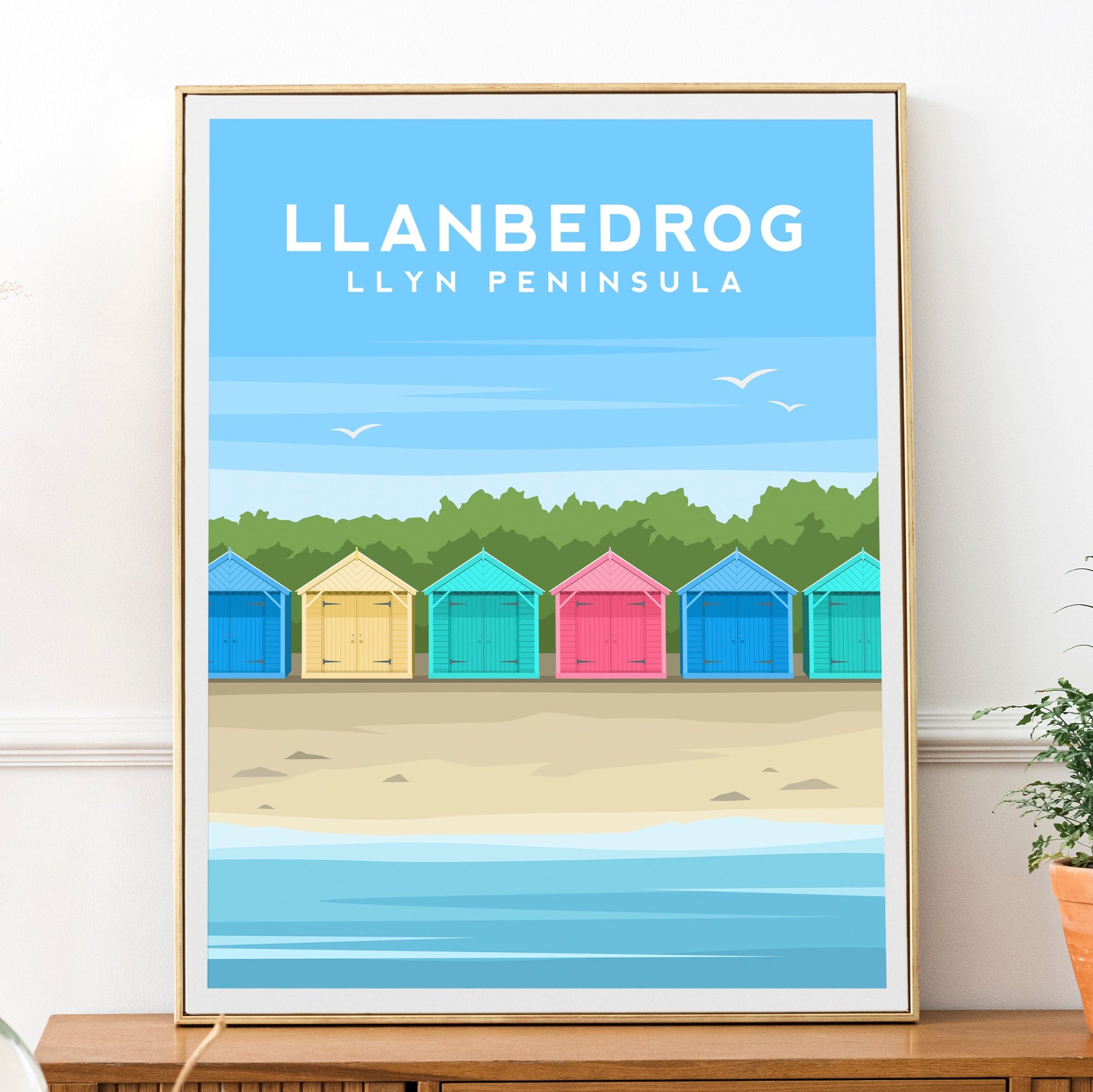 Llanbedrog Llyn Peninsula Wales Print - Typelab