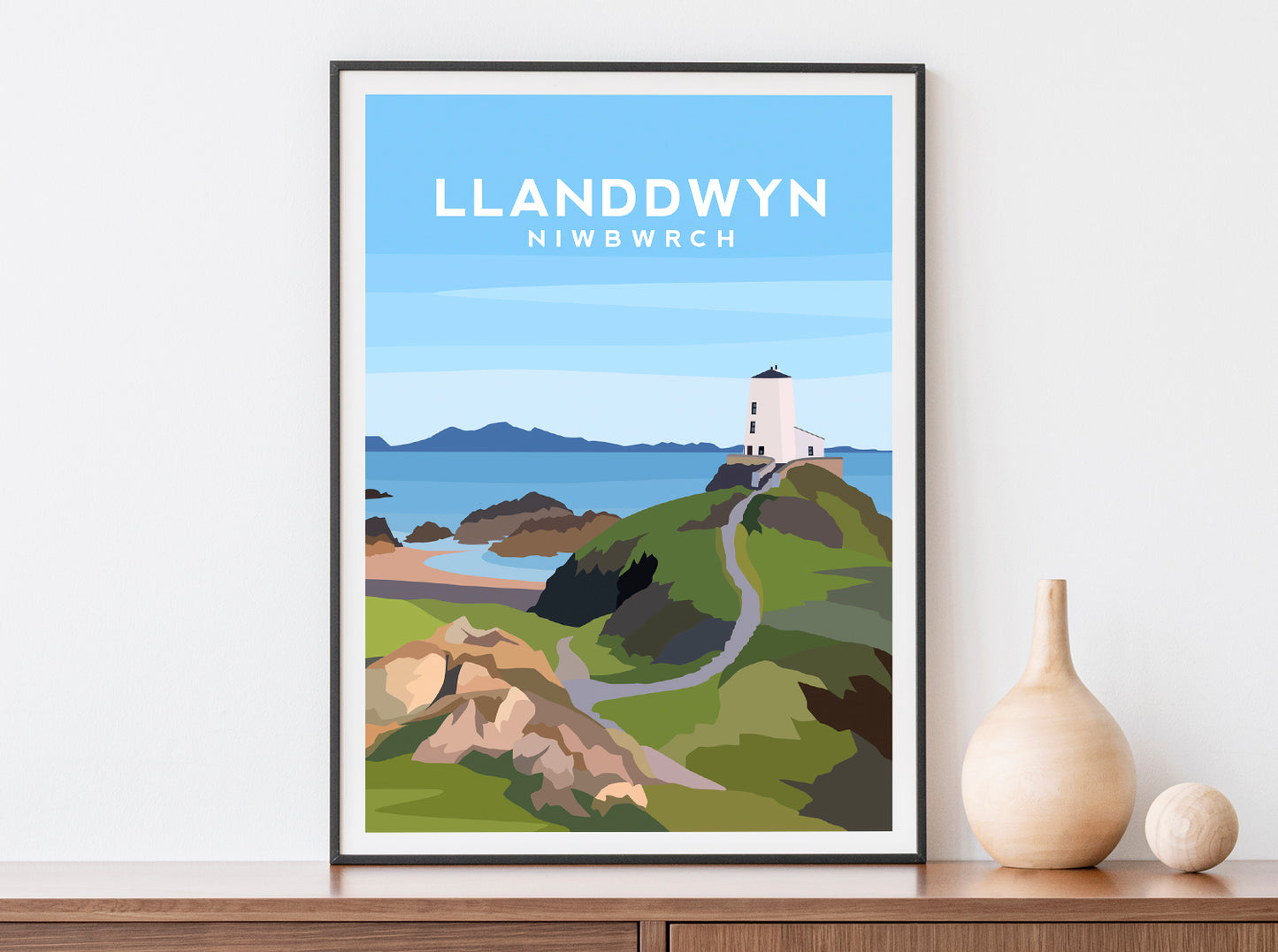 Set of 3 Anglesey Wales Prints - Travel Wall Art by Typelab