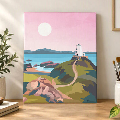 Pink Llanddwyn Anglesey Canvas | Wales Landscape Wall Art