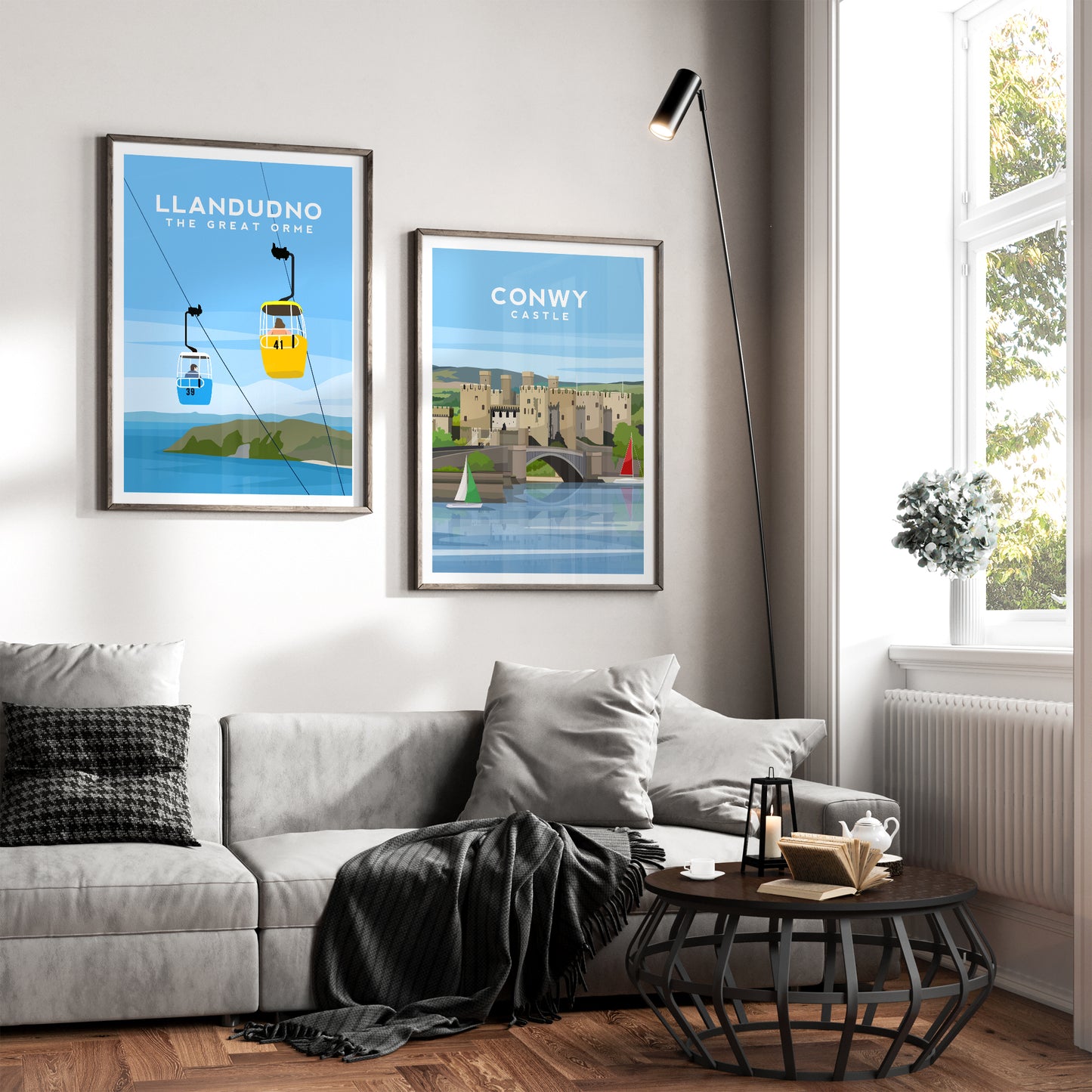 Conwy and Llandudno, Wales - Set of 2 Prints Typelab