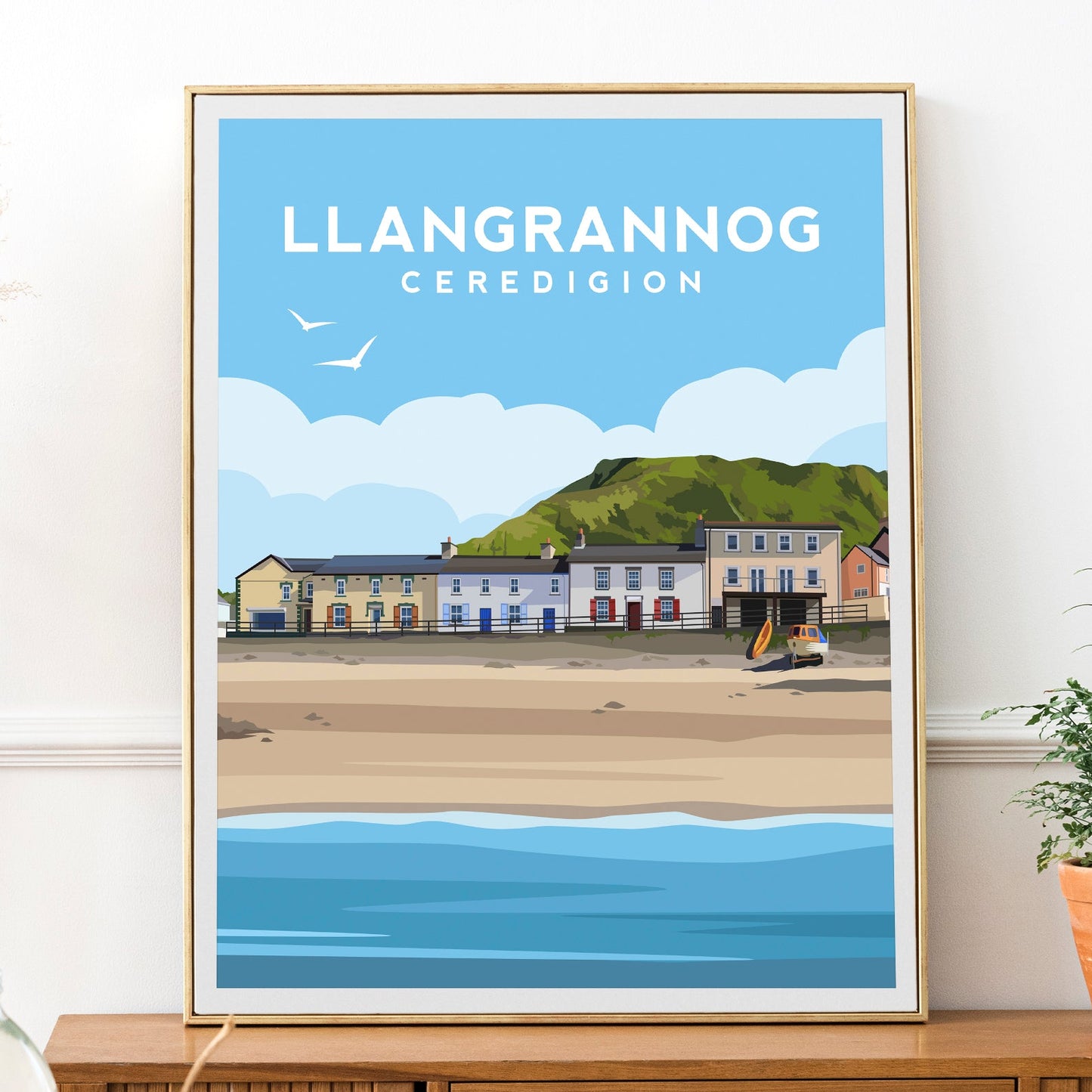 Llangrannog Wales Print | Ceredigion Beach Travel Wall Art