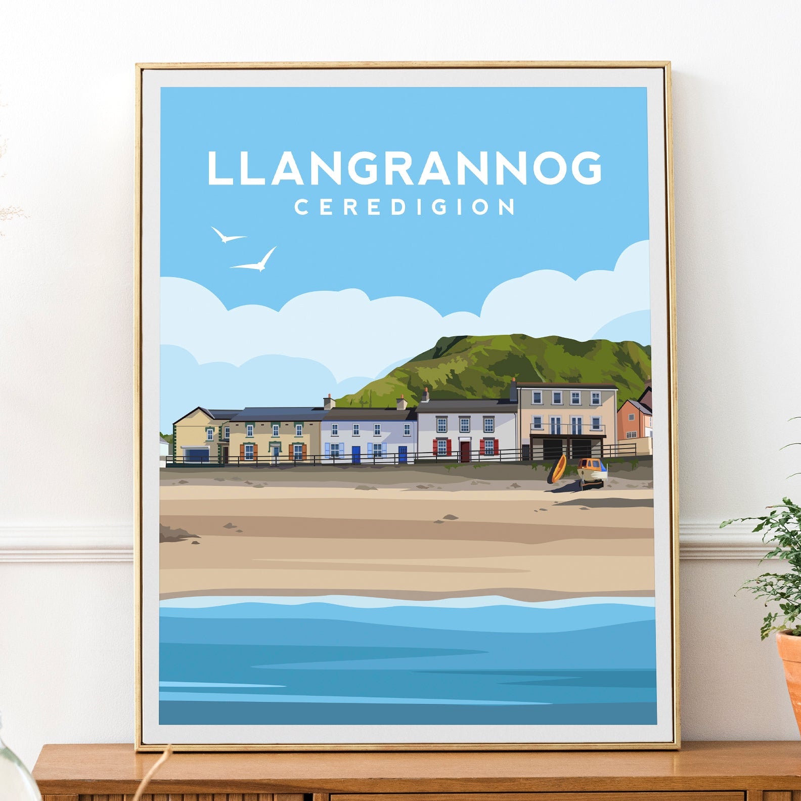 Llangrannog Wales Print | Ceredigion Beach Travel Wall Art