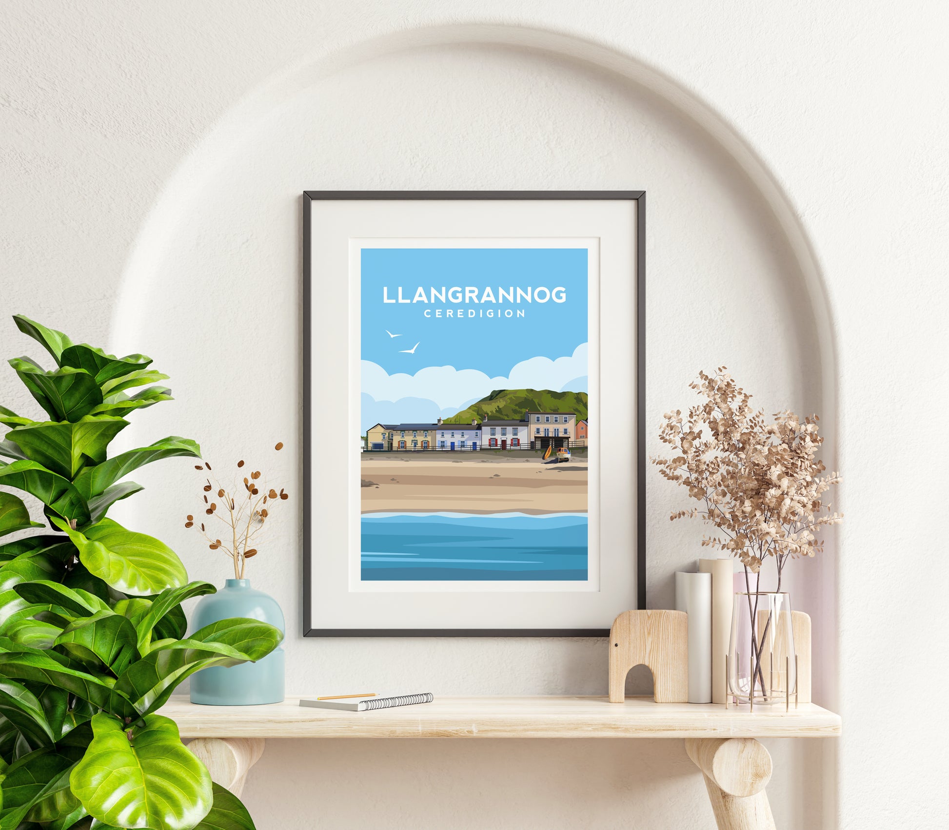 Llangrannog Wales Print | Ceredigion Beach Travel Wall Art