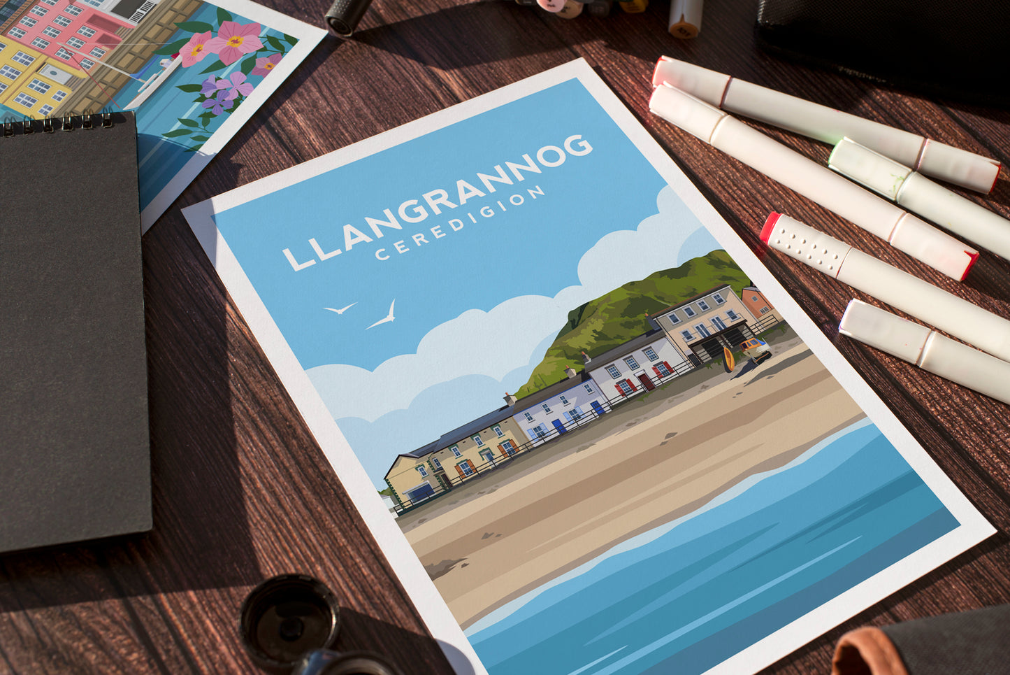 Llangrannog Wales Print | Ceredigion Beach Travel Wall Art