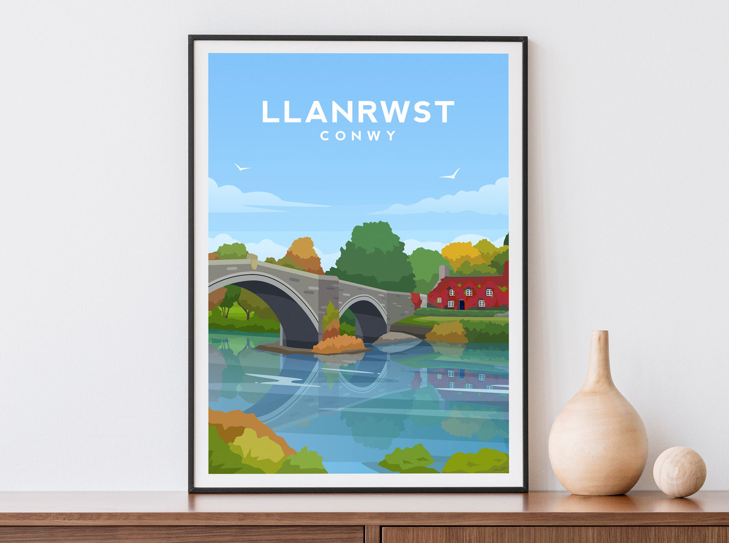 Set of 3 Conwy Wales Prints - Travel Wall Art by Typelab