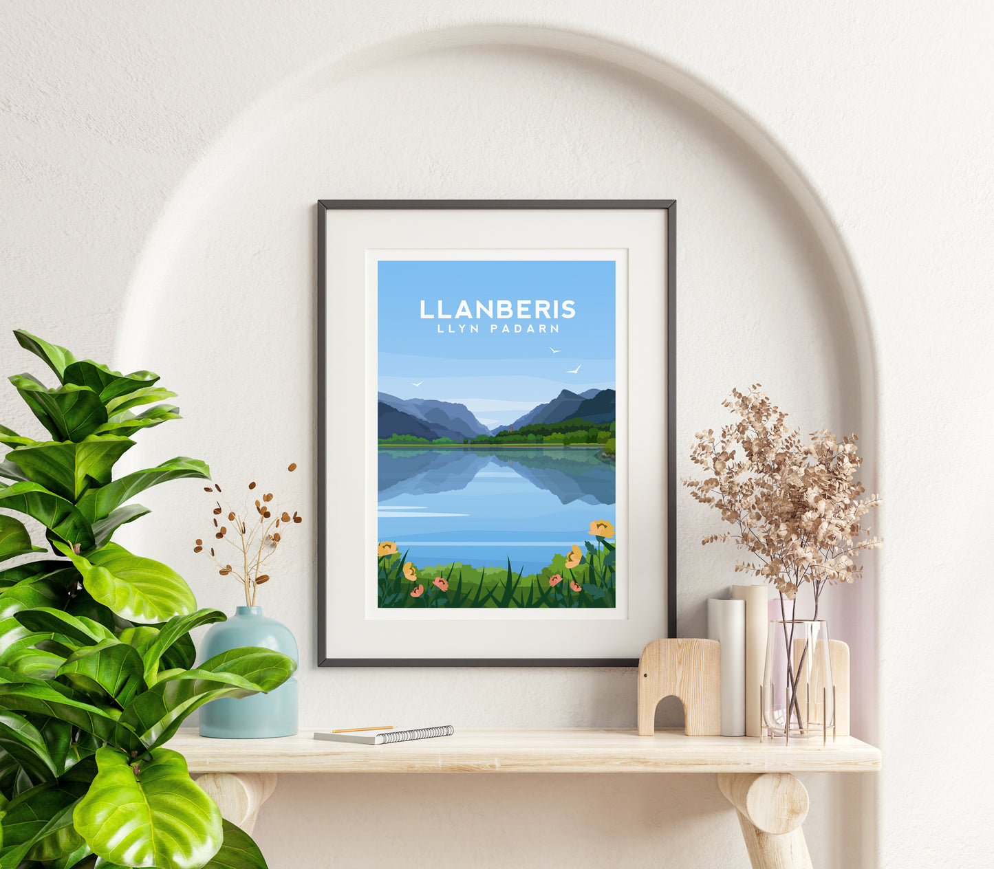 Llyn Padarn Llanberis Print - Snowdonia Wales Wall Art by Typelab