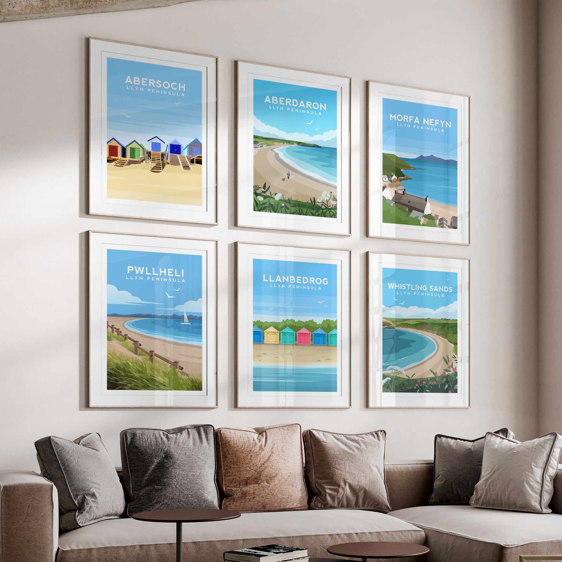 Pwllheli Llyn Peninsula Print - Wales Wall Art by Typelab