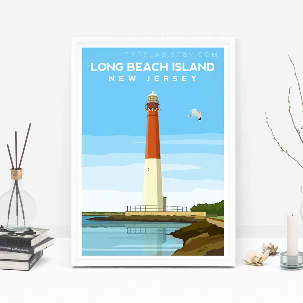 Long Beach Island Print, New Jersey Travel Print Typelab