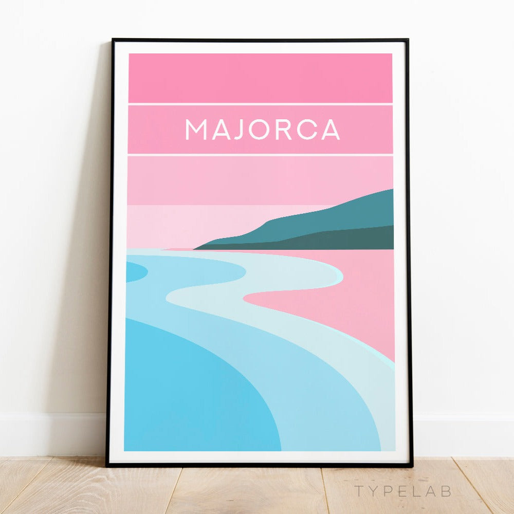 Majorca, Spain Minimalist Travel Print Typelab