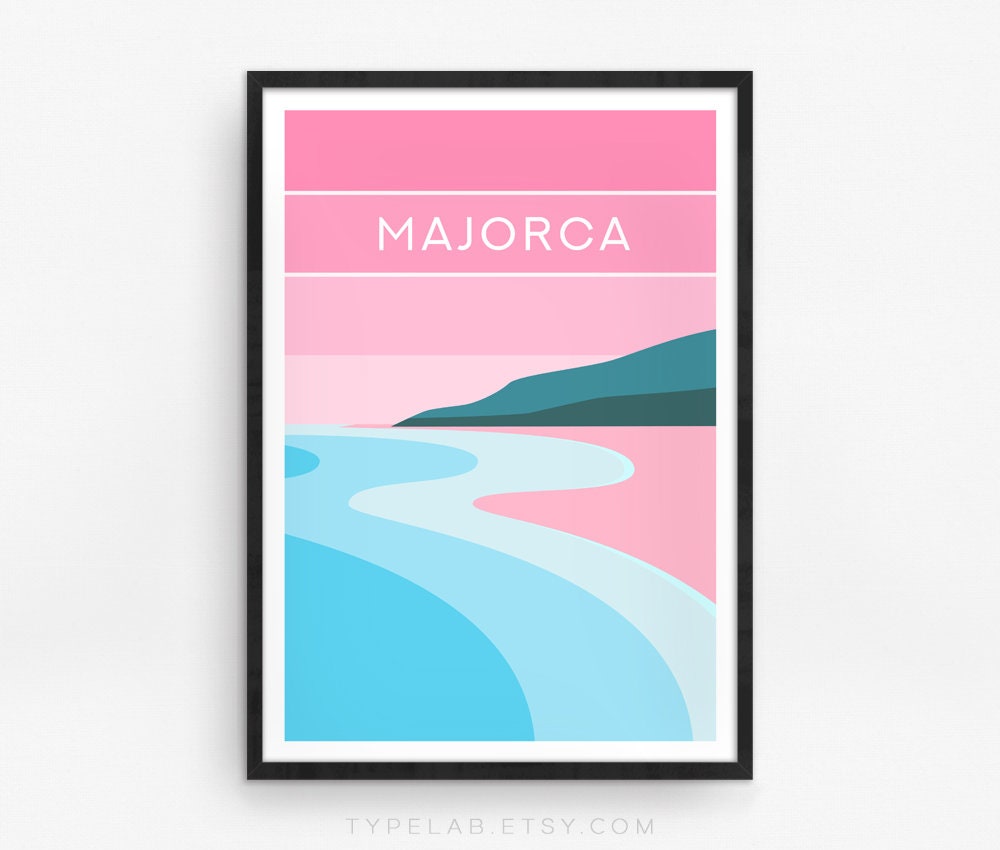 Majorca, Spain Minimalist Travel Print Typelab