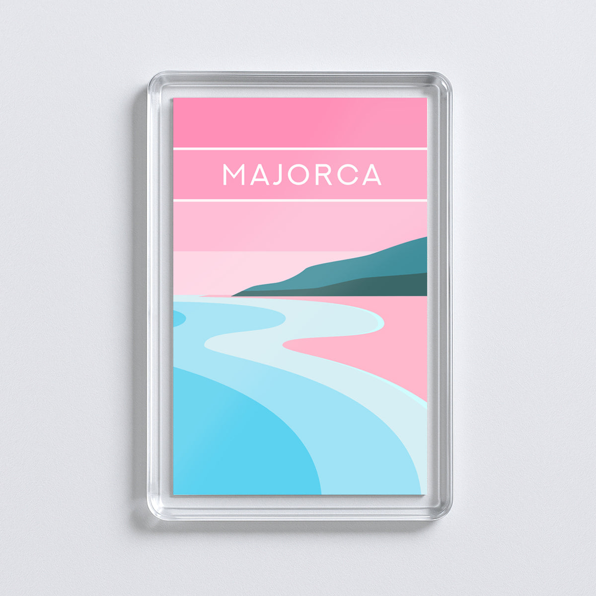 Majorca Spain Pink Fridge Magnet | Balearic Island Travel Gift