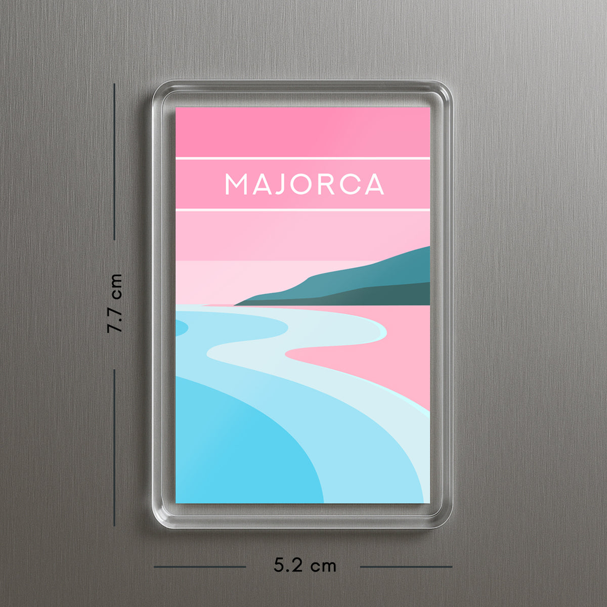 Majorca Spain Pink Fridge Magnet | Balearic Island Travel Gift