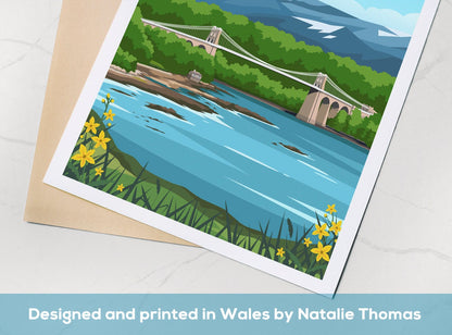 Menai Straits, Anglesey Wales Travel Print Typelab