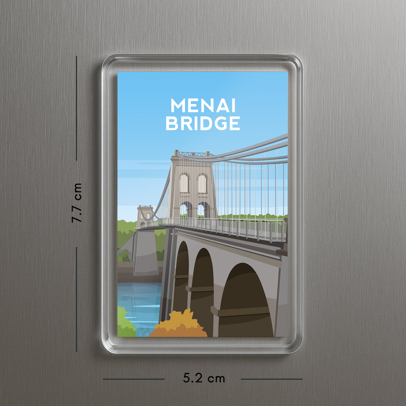 Menai Bridge Acrylic Fridge Magnet | Anglesey Wales Travel Magnet