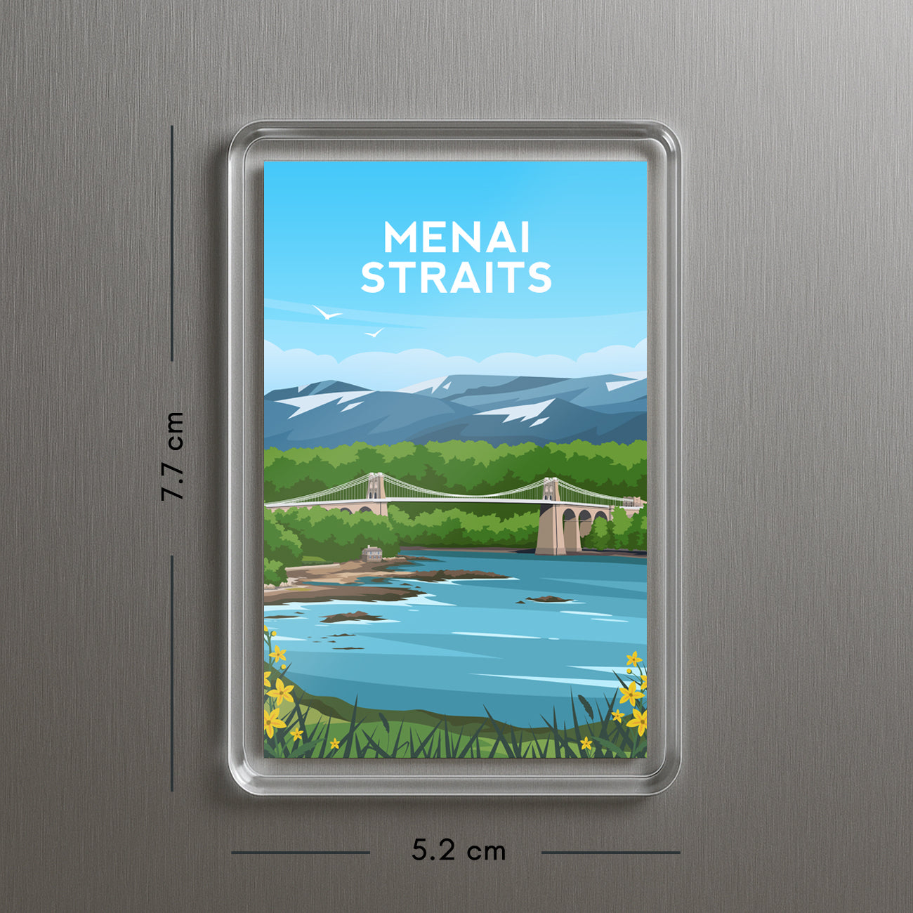 Menai Straits Acrylic Fridge Magnet | Anglesey Wales Travel Magnet