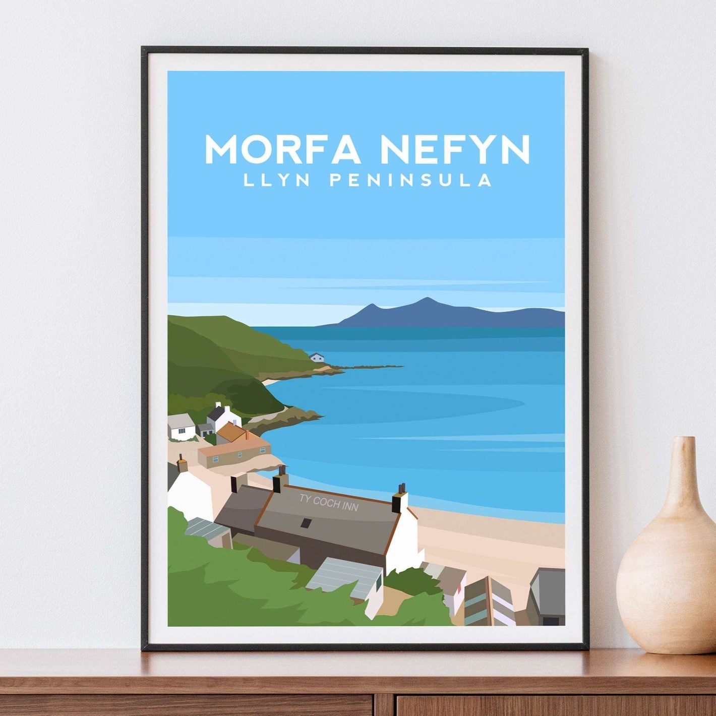 Morfa Nefyn, Llyn Peninsula Wales Travel Print Typelab