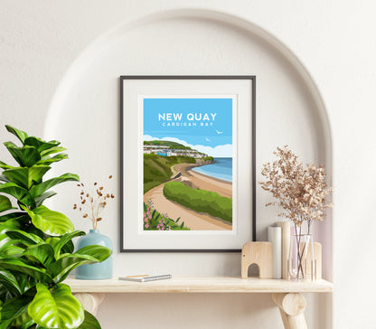 New Quay Print | Cardigan Bay Wales Wall Art by Typelab