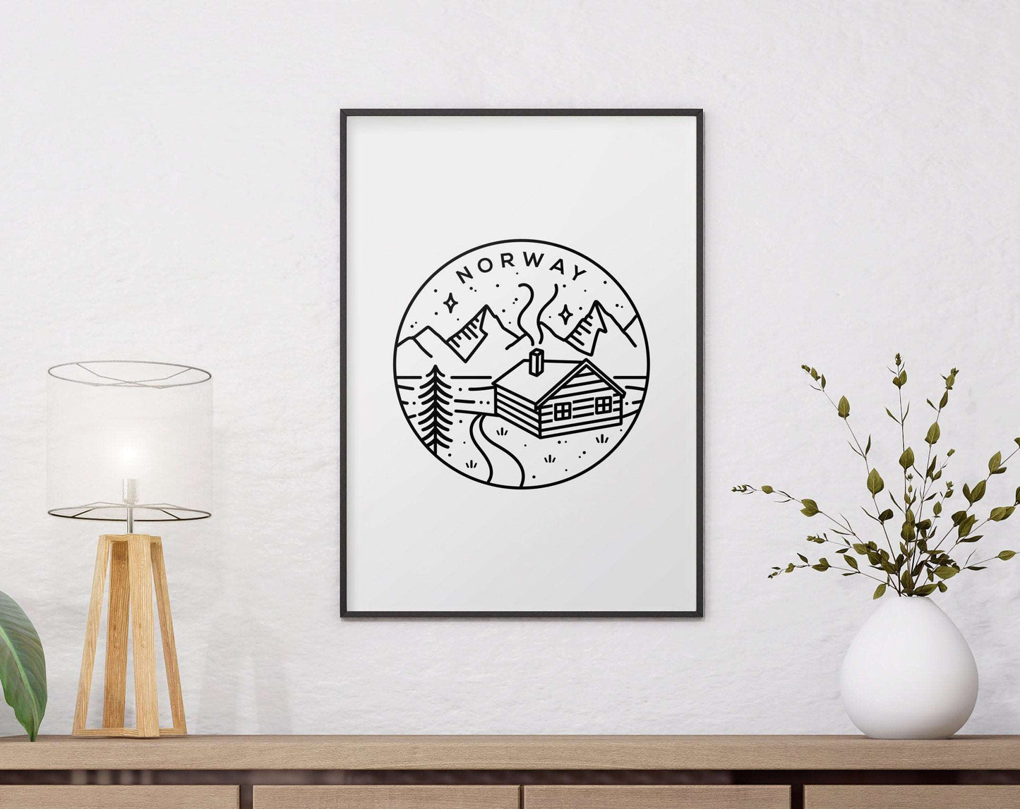 Norway Cabin Circle Emblem Print Typelab