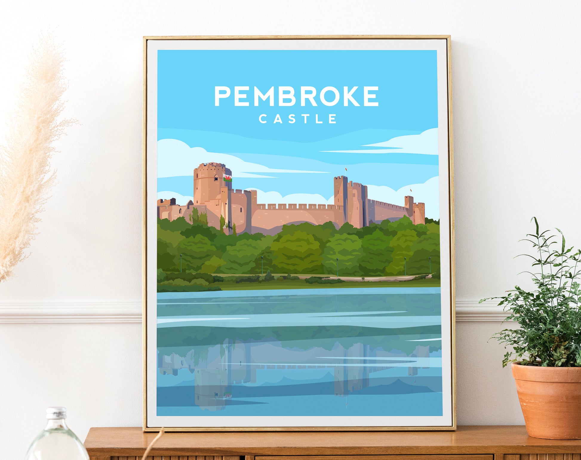 Pembroke Castle Print | Pembrokeshire Wales Travel Wall Art