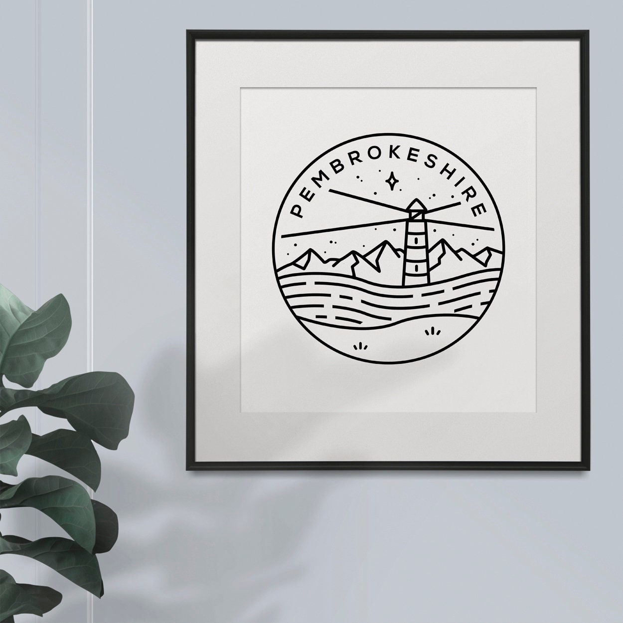 Pembrokeshire, Wales Circle Emblem Print Typelab