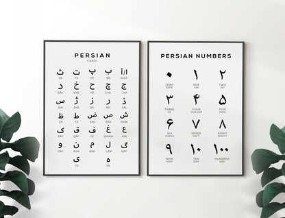 Persian Alphabet and Number Print Set of 2 - Typelab