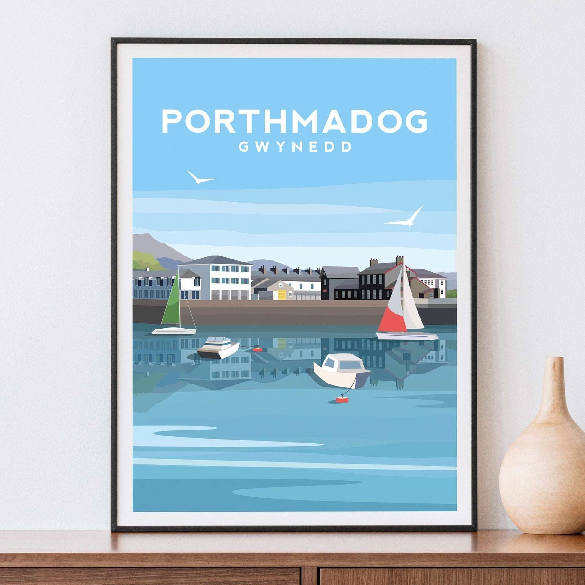 Porthmadog, Gwynedd Wales Travel Print Typelab