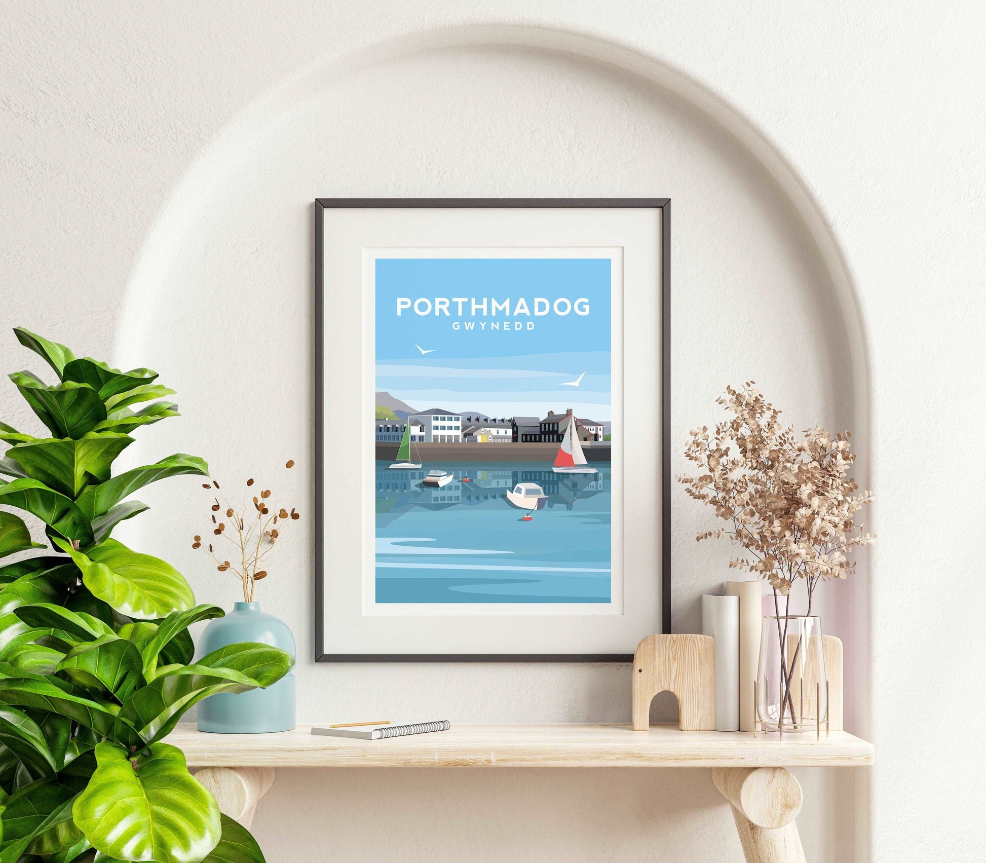 Porthmadog, Gwynedd Wales Travel Print Typelab