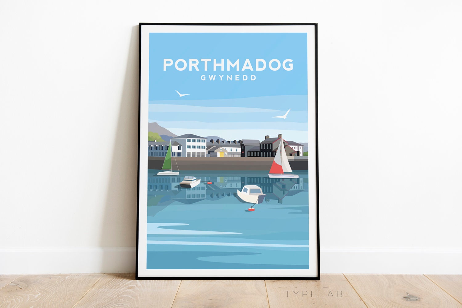 Porthmadog, Gwynedd Wales Travel Print Typelab