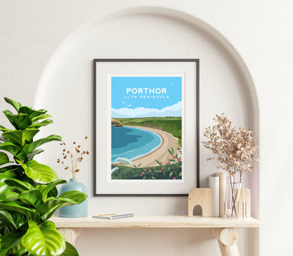 Porthor Whistling Sands Print - Wales Wall Art By Typelab