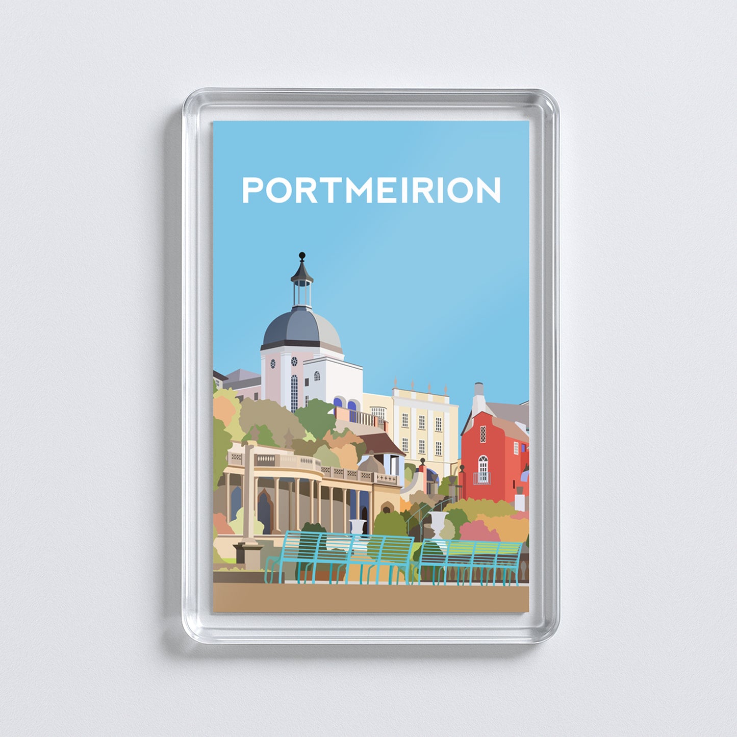 Portmeirion Wales Acrylic Fridge Magnet | Gwynedd Travel Magnet